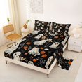 thumbnail image 2 of Feelyou Boho Gothic Ghost Bed Sheets, Vintage Groovy Wildflower Full Size Sheets, 4 Pieces, 1 Flat Sheet, 1 Fitted Sheet and 2 Pillowcases, 2 of 5