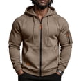 thumbnail image 2 of Men Zip Up Hoodie Full Zip Sweatshirt Jacket, Drawstring Hood Pockets Athletic, Casual Winter Coats, 2 of 7