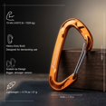 thumbnail image 2 of Mosqueton FresKaro D Shape 15kN Aluminio 7075 para Camping y Hamacas Pack 4 unidades, 2 of 5