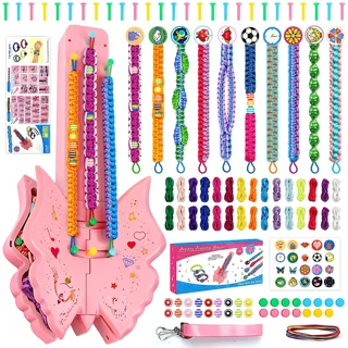 Cool DIY Craft Kits Toys for 6 7 8 9 10 11 12 Years Old Girls, Friendship Bracelet Making Kit, Bracelet String and Travel Activities, Birthday Gifts