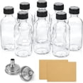 thumbnail image 1 of 8 Pack, 2 oz Small Clear Glass Bottles w/Lid & 2 Funnels - 60ml Boston Shot B..., 1 of 5