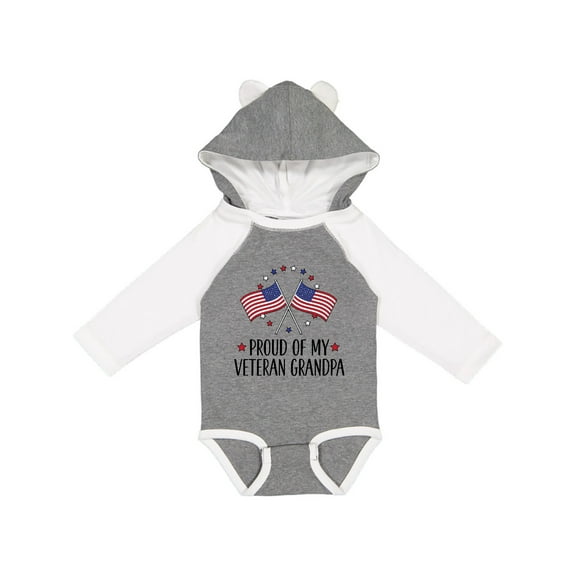 Inktastic Military Proud of Veteran Grandpa Boys or Girls Long Sleeve Baby Bodysuit