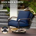 thumbnail image 2 of NATURAL EXPRESSIONS 4 Pieces Patio Furniture Sets, Outdoor Conversation Sofa Sets with High Back Swivel Rocking Chairs,Loveseat, Double-Deck Wooden-Grain Metal Table, Blue, 2 of 8