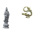 thumbnail image 1 of Estatua de Guan Yin, escultura de latón, figurita, adorno chino, mini obra de arte de escritorio, decoración de piedra, adecuada para regalar, decorac, 1 of 8