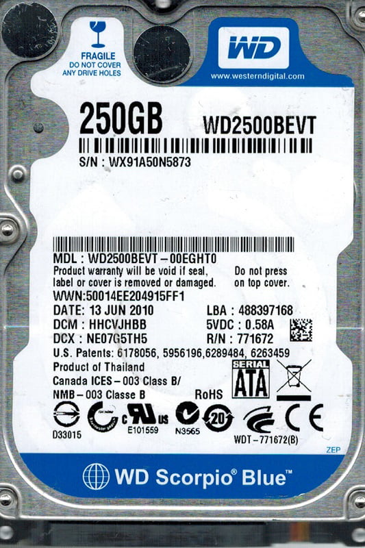Western Digital WD5000BPKT-80PK4T0 500GB DCM HACTJBBB 