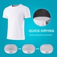 thumbnail image 5 of 2 Pack Men's Quick Dry Workout T-Shirts Short Sleeve Activewear Moisture Wikcing Gym Running Tee Shirts Breathable Tee Top, White & White, L, 5 of 8