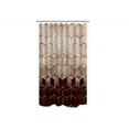 thumbnail image 1 of Ombre Brown Marble Shower Curtain Abstract Geometric Grid Cubic Gold Line, 1 of 5