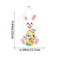 thumbnail image 2 of Easter Wall Decor, Wooden Hanging Sign with Hand-Painted Easter Bunny & Eggs, Colorful Folk Art Style Home Door Wall Hanging, 10 Inch Large Easter Decoration, 2 of 5