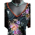 thumbnail image 4 of FASHIONWT Women Urban V-neck Casual Retro Ethnic Graphic Summer T-Shirts Top, 4 of 6