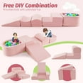 thumbnail image 5 of Costway 5PCS Climb and Crawl Playset with Ball Pit for Kids Zippers for Playroom Pink, 5 of 10
