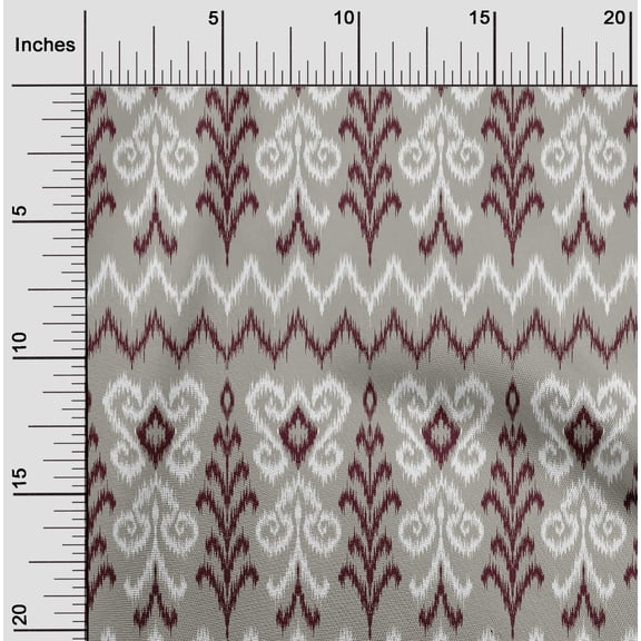oneOone Georgette Viscose Fabric Chevron & Swirl Ikat Printed Fabric 1 Yard 42 Inch Wide