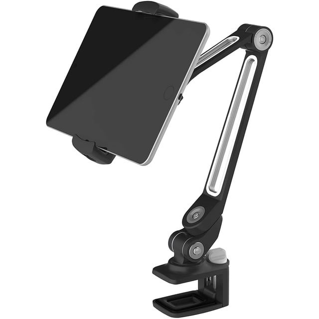 Soporte de escritorio para iPad, soporte plano, soporte plano ajustable multiángulo, adecuado para pantalla de 4,7 "- 13"