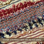 American Heritage Red Blue Homespun Plaid Cotton Fabric 22 pc 2.5 X 44 Precut Roll (Jelly Roll) by JCS