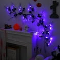 thumbnail image 3 of Fall Mantle Garland,Fall Leaves Garland with Lights,Black Branch with Purple Maple Leaves,Battery-Operated,Spooky Ambiance for Home,Porch, Party,and Fall Garland Decor, 3 of 5