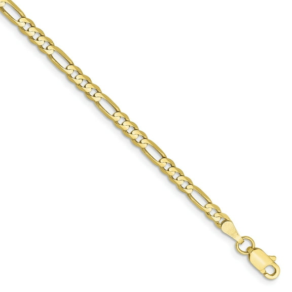10k 3.0mm Concave Figaro Chain in 10k Yellow Gold