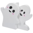 thumbnail image 2 of KAKOWELY piezas de decoraciones de Halloween, letreros de madera en miniatura de fantasmas blancos, letreros de fantasmas para fiestas, centros de mesa, 2 of 5