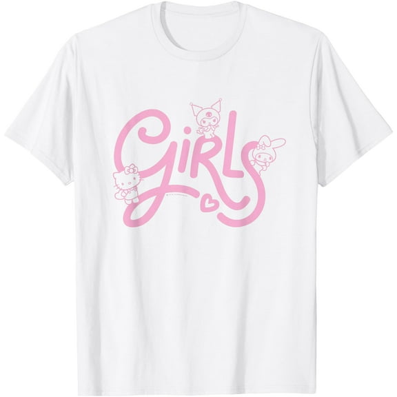 Hello Kitty My Melody Kuromi GIRLS DTG Print Unisex T-Shirt