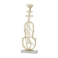 thumbnail image 2 of 3D Music Instrument Statue Sculpture Figurine Metal with Glass Nordic Handmade Miniature for Table Living - Small Size Violin, 2 of 8