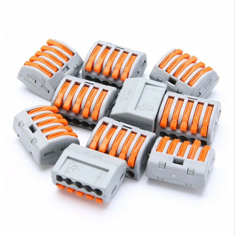 50 PCS 5-Pin Way Reusable Terminal Block Lever Nut Home Wire Connectors PCT-215