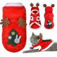 thumbnail image 2 of Ropa de Navidad para perro, disfraz de Papá Noel, disfraz de perro de reno bonito, disfraz de gato, abrigo cálido de invierno para mascota Kuyhfg Sin marca, 2 of 5