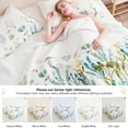 thumbnail image 4 of Green Essen 3 Pcs Yellow Blue Floral Bedspread King Green Leaves Microfiber Quilts, 4 of 7