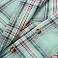 thumbnail image 3 of Women‘s Casual Drawstring Hooded Plaid Pattern Button Down Shirt Hoodie Jacket, 3 of 9