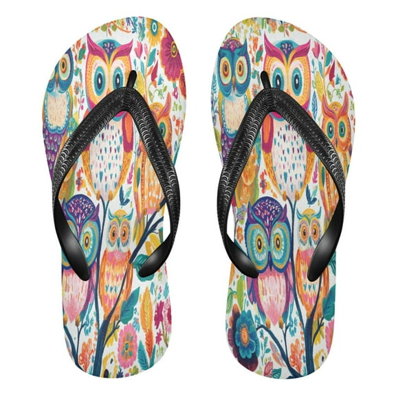 YAZAOOSummer Flip Flops Creatively Colorful Guardians Of The Forest Simple Beach Sandals