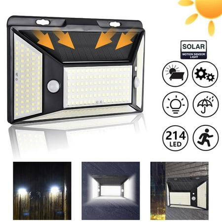 

ADVEN Outdoor Solar Lights Motion Sensor Wall Light 214 LED Super Bright Wall Lights IP65 Solar Wall Lamp for Garden Patio Deck Fence Yard Garage