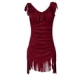 thumbnail image 5 of Western Cowgirl Dress for Women Slim Fit Sleeveless V Neck Ruched Tassel Fringe Midi Dresses Country Concert Dress, 5 of 5