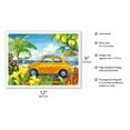 thumbnail image 2 of Little Cinquecento - Fiat Auto - Tropical Beach Paradise - Hawaii - Hawaiian Islands - From an Original Watercolor Painting by Robin Wethe Altman - Master Art Print (Unframed) 9in x 12in, 2 of 4