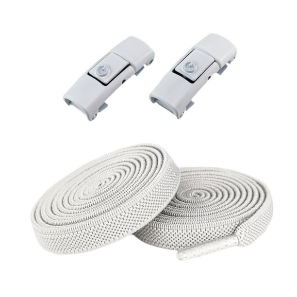 Cordones elásticos sin atar para hombre y mujer, para correr, deportes al aire libre, informales Blanco