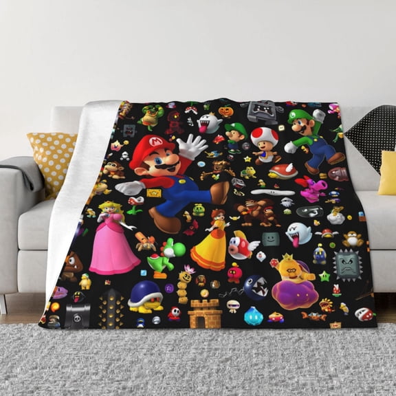 Saiise Mario P Throw Blanket 40"x30" ,Soft Lightweight Cozy All Season Blanket for Bed,Couch,Car