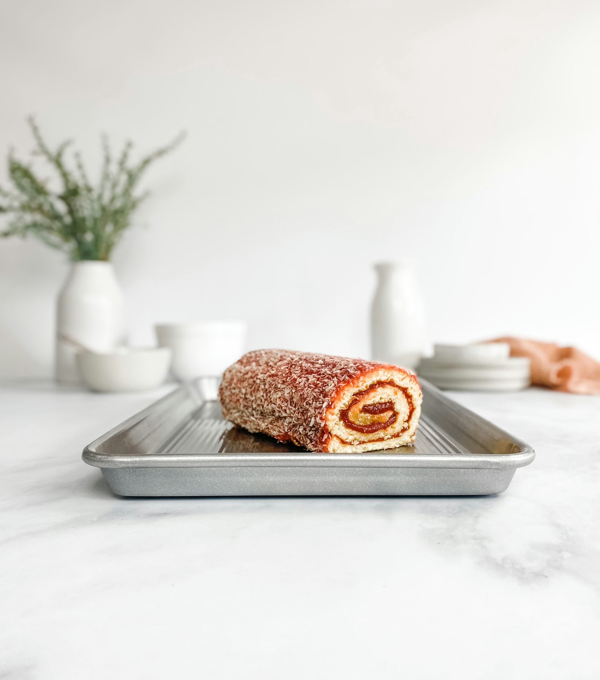 USA Pan Bakeware Jelly Roll Baking Sheet with Baking/ Cooling Rack, Nonstick, Aluminized Steel