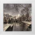 thumbnail image 1 of Depaepe, Yvette 12x12 White Modern Wood Framed Museum Art Print Titled - Bruges in Christmas dress, 1 of 4