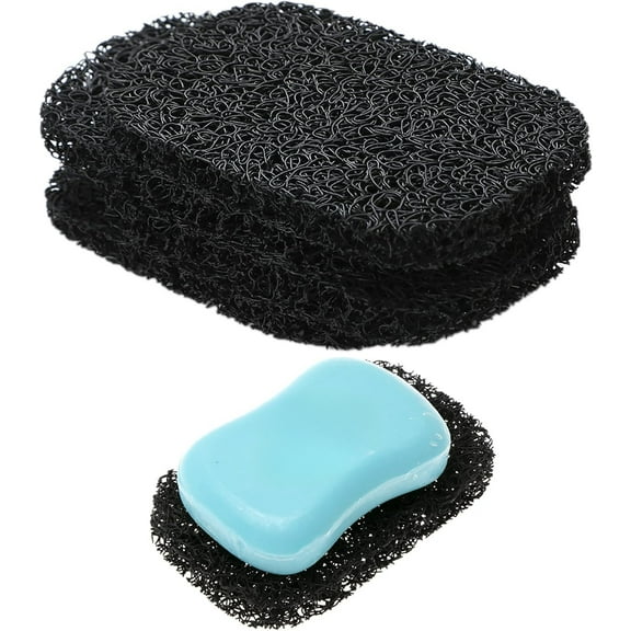 4 Pack Soap Saver Holder for Bar Soap Shower Bathroom Dish Self Draining Lift Pad, Porous Construction Air Circulate, 2.9" x 4.5" PVC Non-BPA Non-Slip Durable