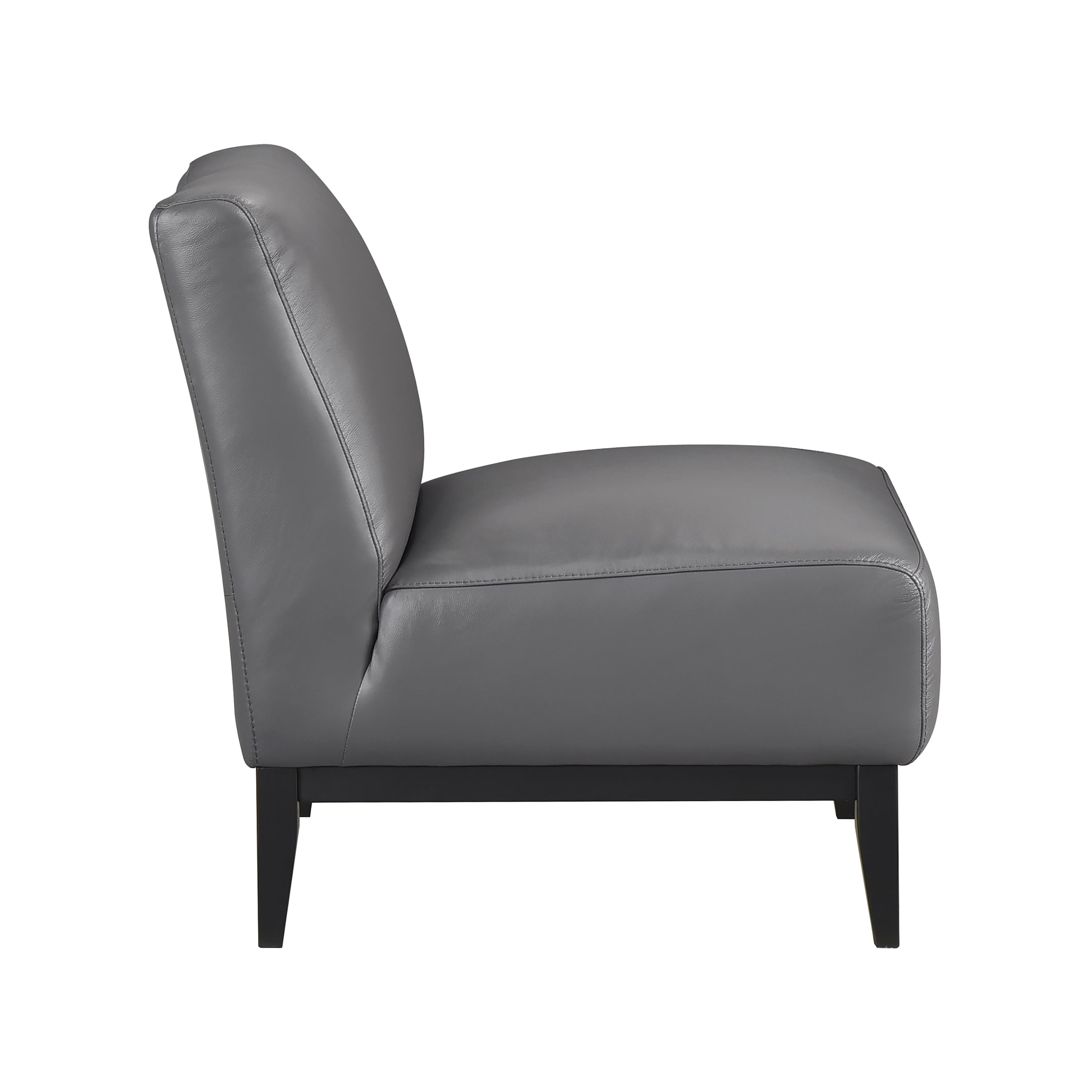 OakvillePark Mossmere Leather Accent Chair, Dark Gray