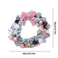thumbnail image 3 of Christmas Clearance! BOBOMOTI 16 inch Christmas Wreath with Silver Bristles and Pine Cones Christmas Artificial Wreath for Winter Decorations, 3 of 6