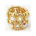 thumbnail image 1 of Goldtone Auroroa Borealis Cristal 2 Rangées Disque Bague de Mode Extensible, 1 of 1