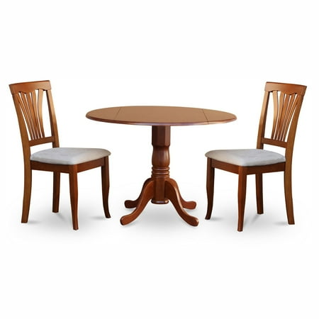 Rustic Dining Room Tables And Chairs East West Furniture Dublin 3 Piece Drop Leaf Dining Table Set with Microfiber Avon Chairs ()