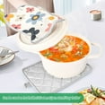 thumbnail image 3 of Yayeee Pot Holders Kitchen Heat Resistant with Pocket 7"x9.8" Cotton Oven Cooking Hot Pads, Beige Retro Flower, 3 of 7