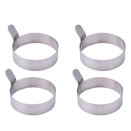 

4pcs Stainless Steel Round Egg Rings Cooking Mold Nonstick Heat Resistant Kitchen Tool for Cooking Fried Eggs