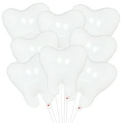 8 Pieces White Tooth Foil Balloons Decorations, 22 Inches Mylar Dental Balloons for Graduation, Tooth Fairy Parties, Dentist Office Decor, Kids First Tooth Celebrations, and Birthday Party Supplies