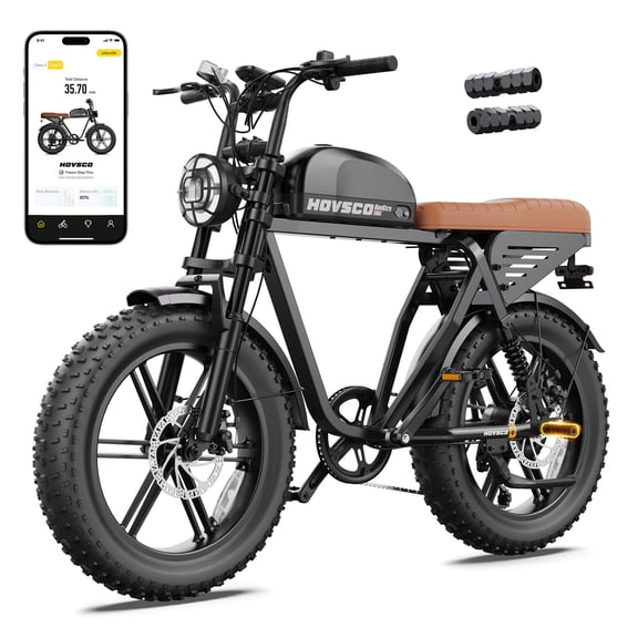HOVSCO Gtrs Electric Bike for Adults, 20'' Fat Tire, 750W Motor 48V 15AH Tested to UL2849 Standard by SGS, Hydraulic Disc Brakes