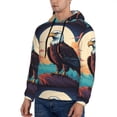 thumbnail image 3 of Pofeuu Cartoon Iceberg Bald Eagle Print Mens Casual Hooded Collar Drawstring Hoodies Pullover Sweatshirts Casual Long Sleeve Shirts-Medium, 3 of 7