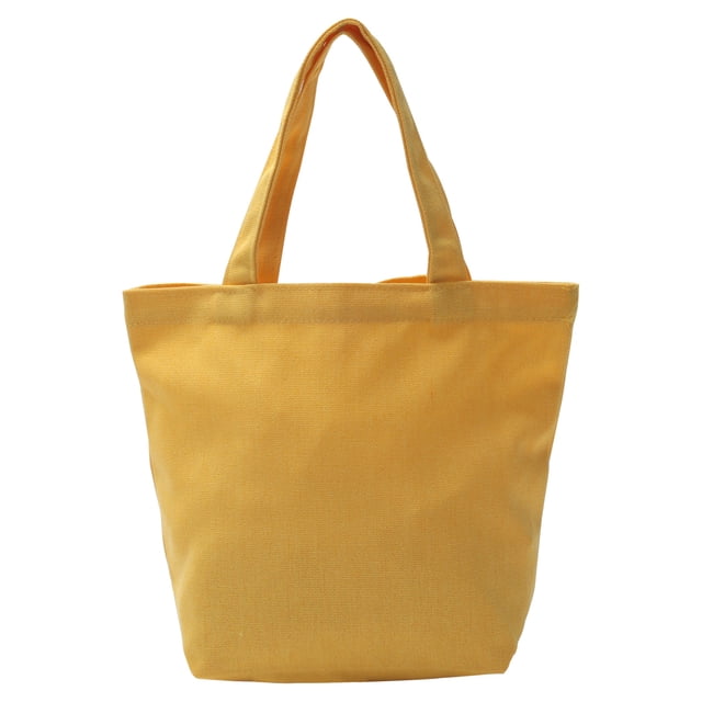 Uxcell Canvas Tote Bag with Handle Small Reusable Handbag Shopping Bags Yellow