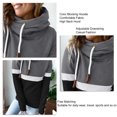 thumbnail image 2 of Sudadera Con Capucha Para Mujer, Capucha De Cuello Alto Con Bloqueo De Color, Sudadera Con Capucha Informal Para Mujer A Juego Para Ir De Compras ANGGREK Gris Oscuro y Negro XL, 2 of 6