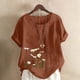 thumbnail image 2 of Camiseta suelta informal de verano con cuello redondo y manga corta con estampado de flores para mujer OAVQHLG3B Store  lin121212, 2 of 4