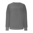 thumbnail image 6 of SMihono Lantern Sleeve Tunic T Shirt Blouse Womens Plus Size Solid Color Long Sleeve Crew Neck Keyhole Neck Solid Color Female Leisure Gray XXL, 6 of 9