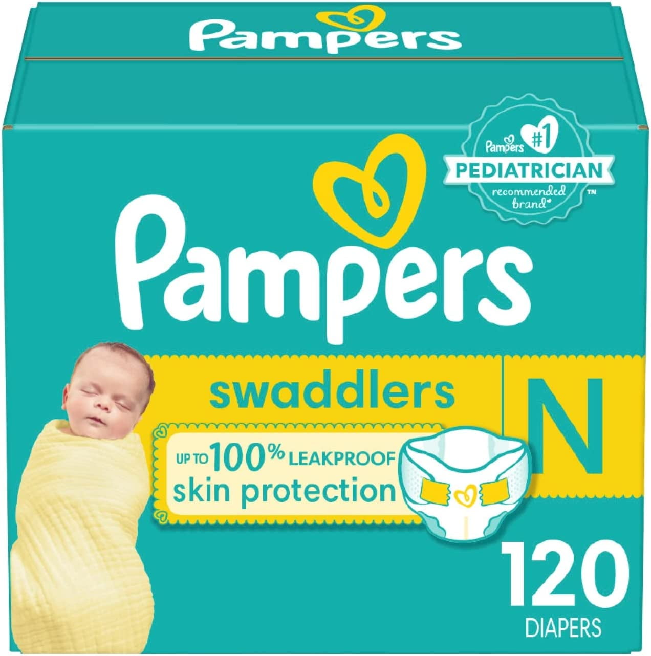 Pampers Baby Diapers Newborn/Size 0 (< 10 lb), 120 Count
