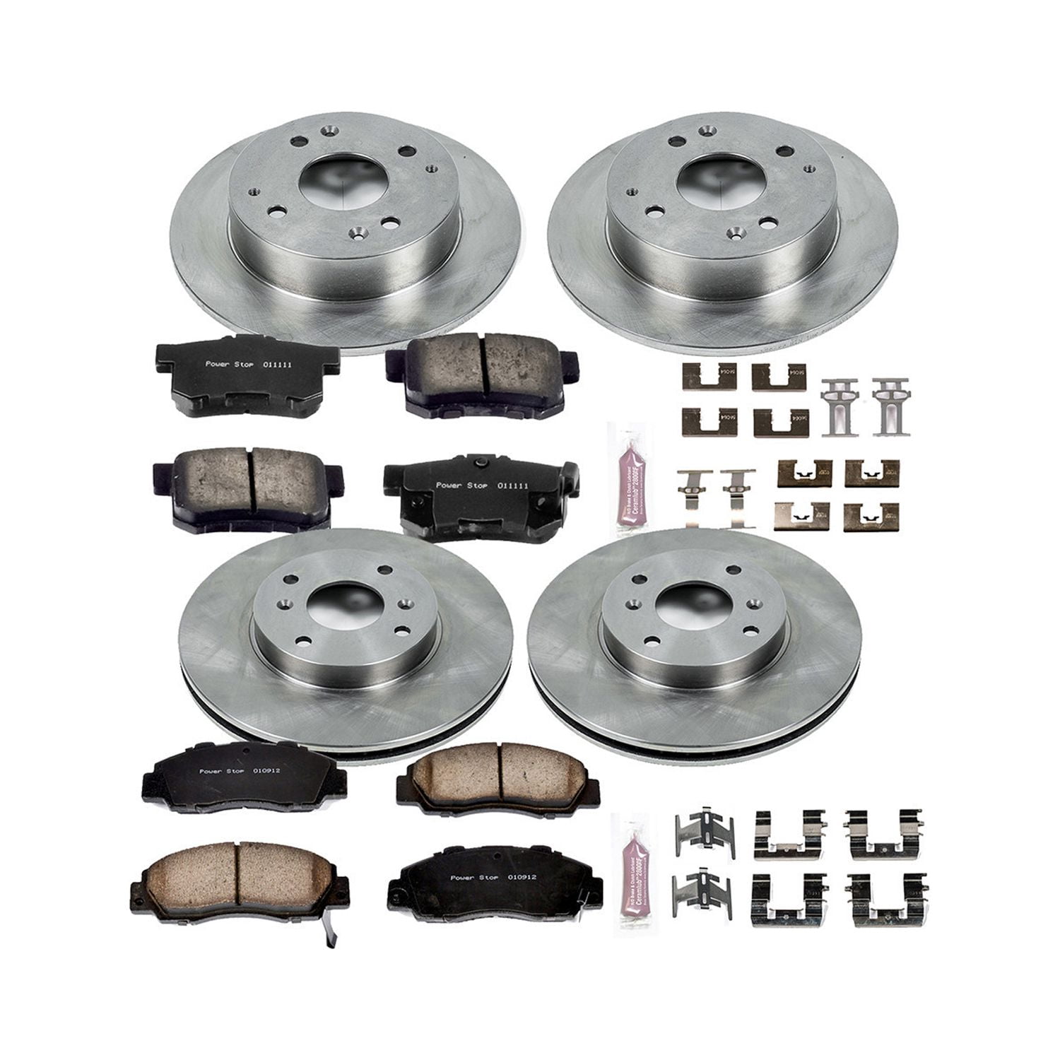 Power Stop Front and Rear Stock Replacement Brake Pad and Rotor Kit KOE1238